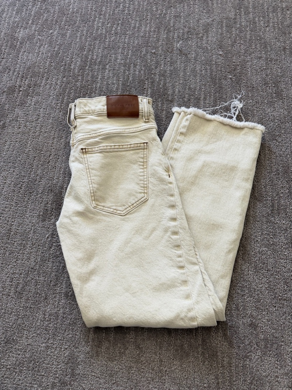We The Free Cream Ankle Crop Jeans